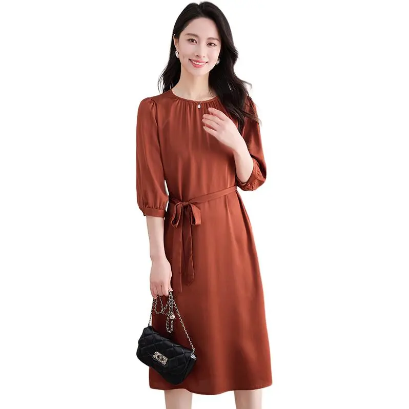 Yi Mengyuan Silk Short Sleeved Dress Women's-4