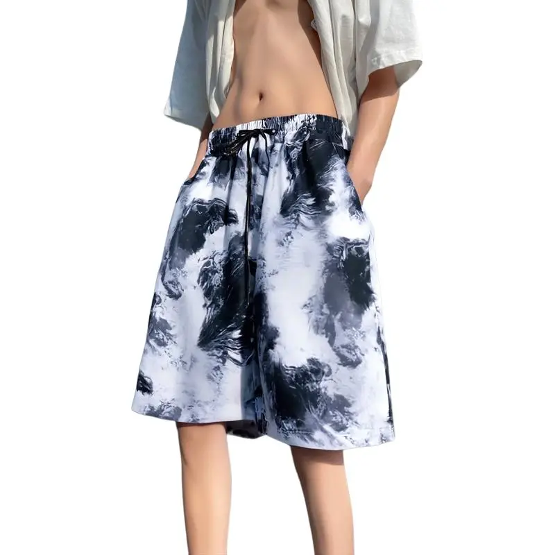OPMO Casual Shorts Unisex Ink Wash Painting-3