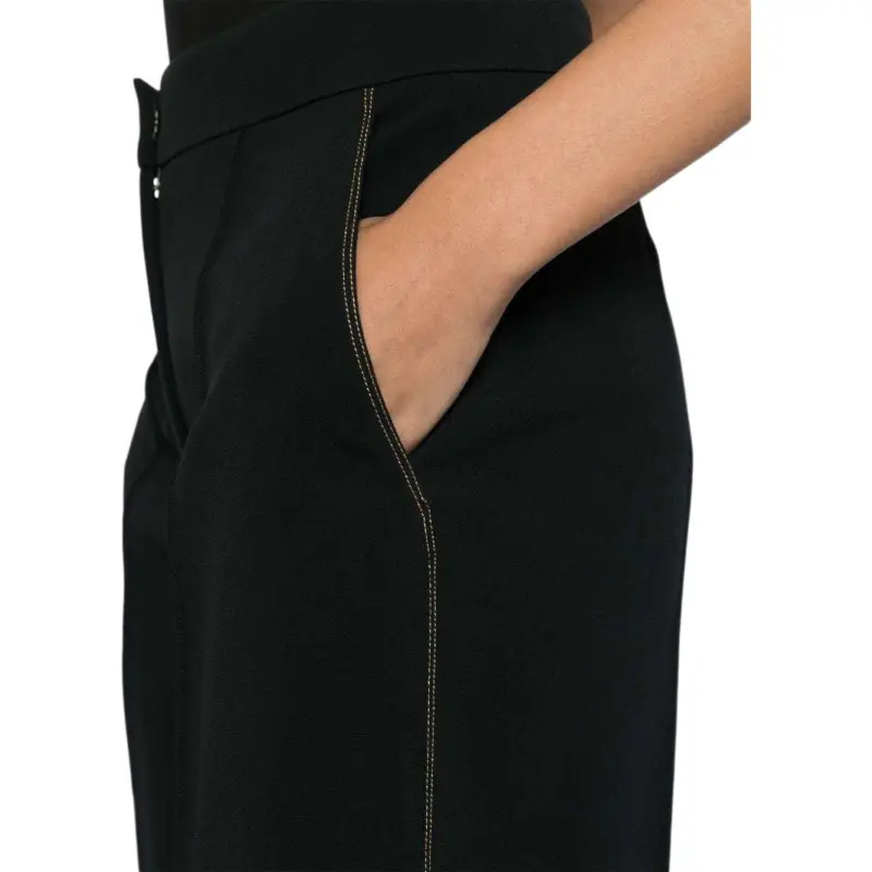 ELIE SAAB Topstitch Crepe Trousers-3