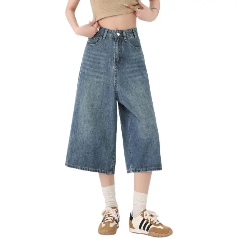 Weixi Denim Shorts Women's Nostalgic Blue-3
