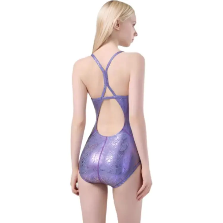 Swans One piece Swimsuit Women's Purple-1