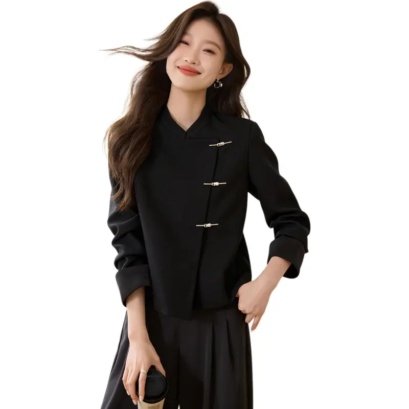 Mo Han Yi Mei Jackets & Coats Women's Black-6