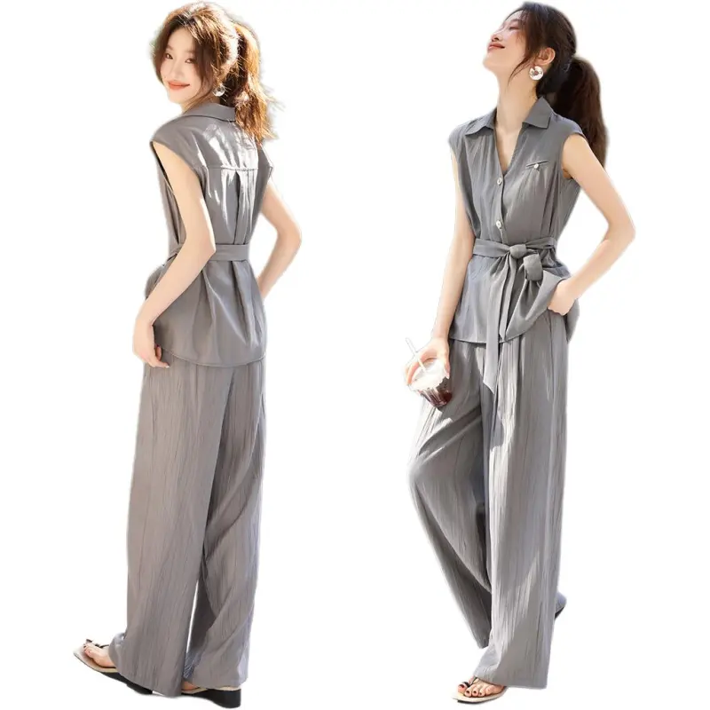 Mo Han Yi Mei Casual Suit Women's Gray-3