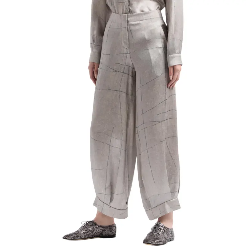 GIORGIO ARMANI Printed Silk Trousers-3