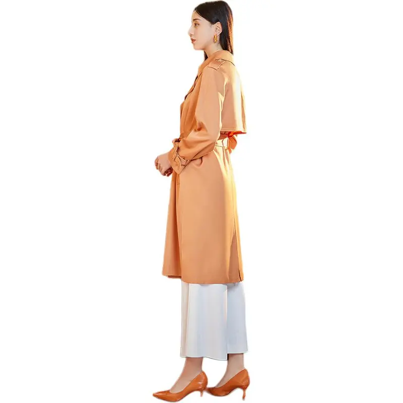 BBLLUUEE Trench Coat Women's Rimu Orange-1