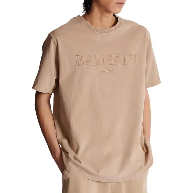 BALMAIN Logo embroidered Cotton T shirt-2