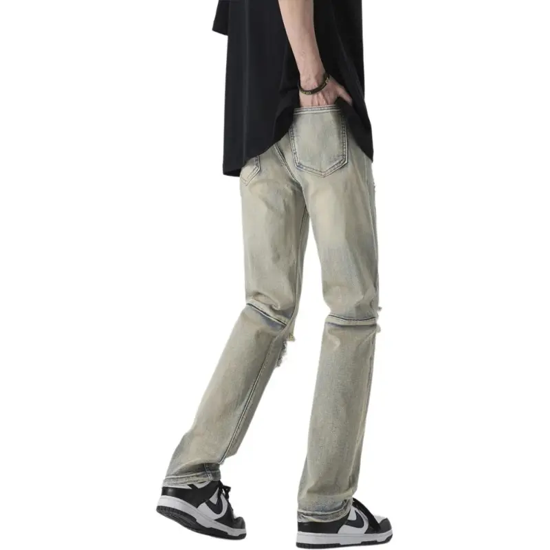DUATOGE Jeans Men Yellow Mud-1