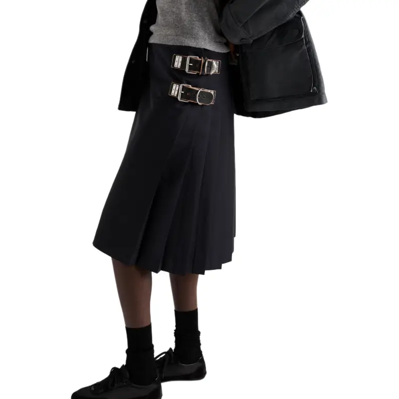 PRADA Pleated Midi Skirt-4