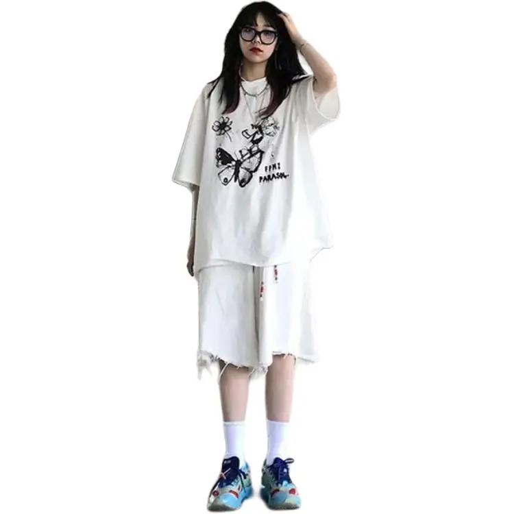 CORNILOT Denim Shorts Unisex White-1