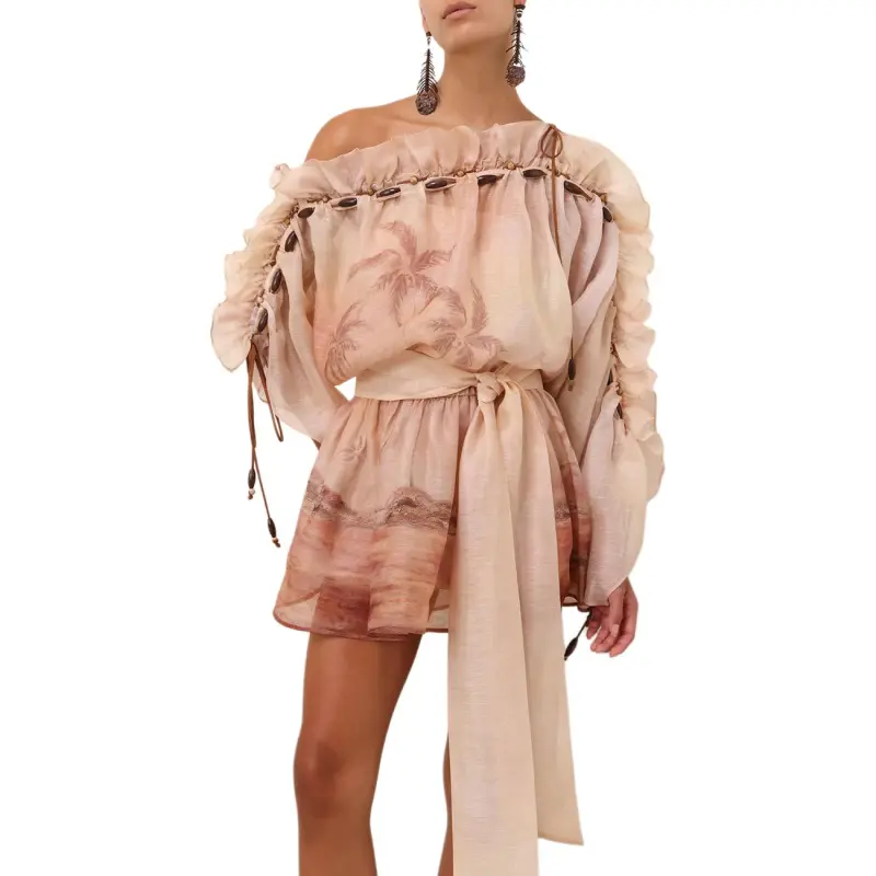 Zimmermann SS25 Long-Sleeved Dresses Women's Rusty Seaside-1