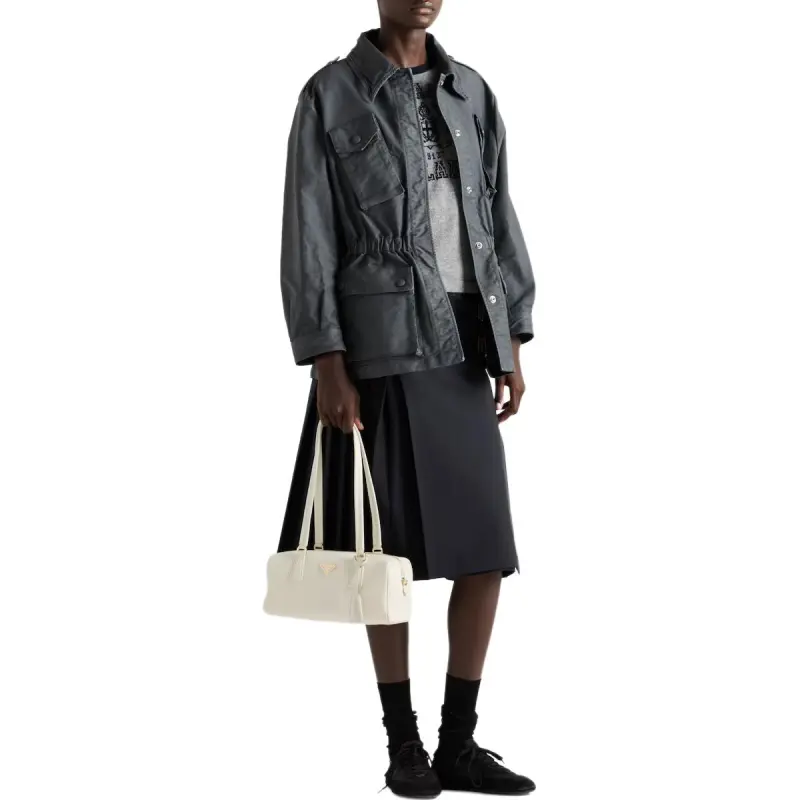 PRADA Pleated Midi Skirt-1