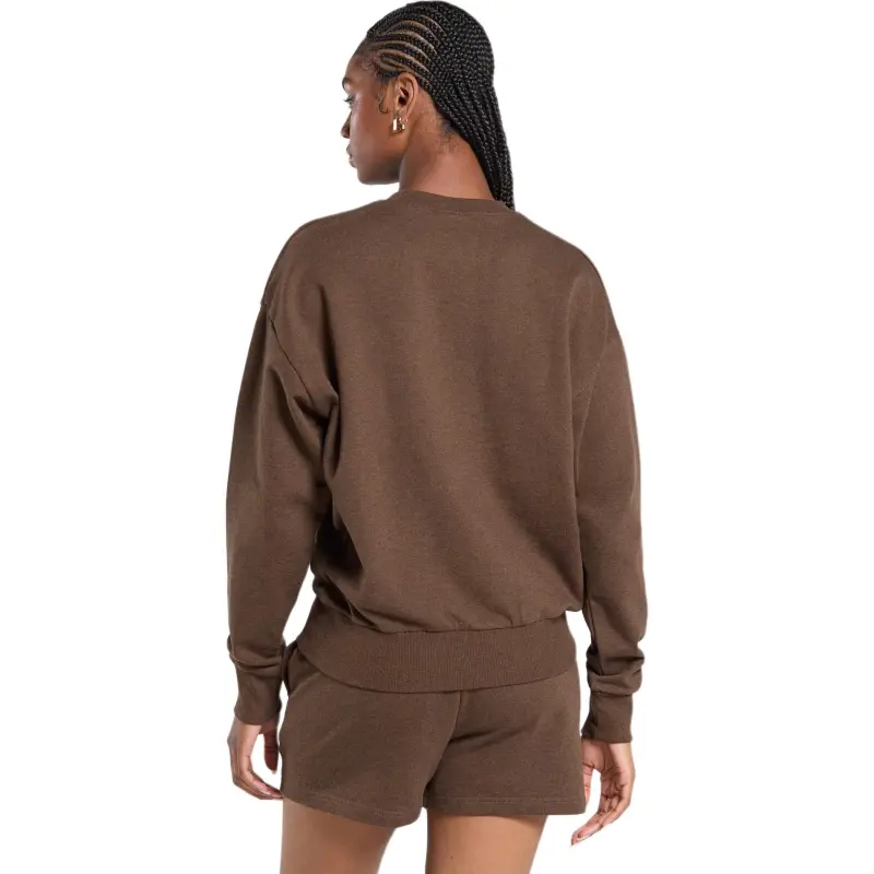 GYMSHARK Rest Day Sweats Oversized Crew Sweatshirt Women's Brown Mudstone Gray-1