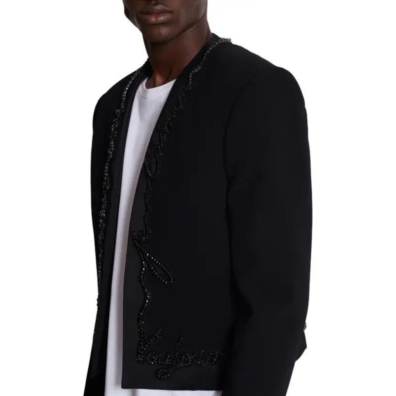 BALMAIN Cropped Crepe Blazer-6