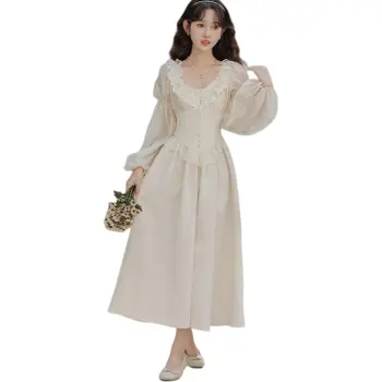 MADALLO Long Sleeved Dresses Women's Light Apricot