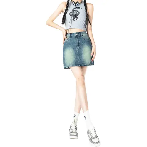 7 SEVFUN Denim Short Skirts Women's