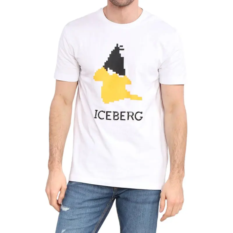 Iceberg Pixelated Daffy Duck Institutional Logo T Shirt-3