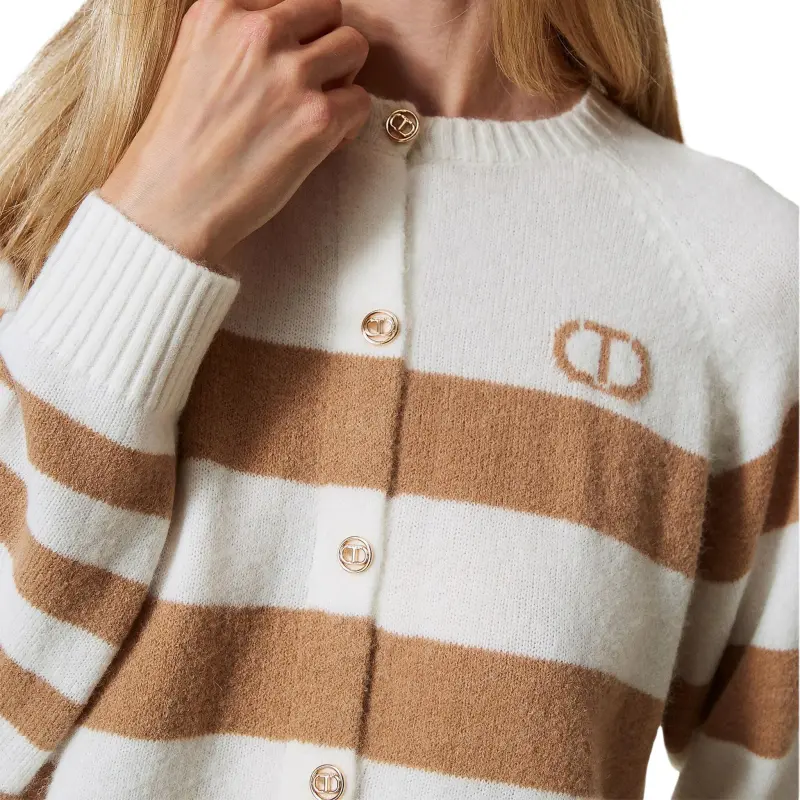 Twinset Two tone Striped Cardigan-4