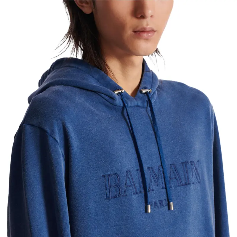 BALMAIN Vintage Logo Embroidered Hoodie-5