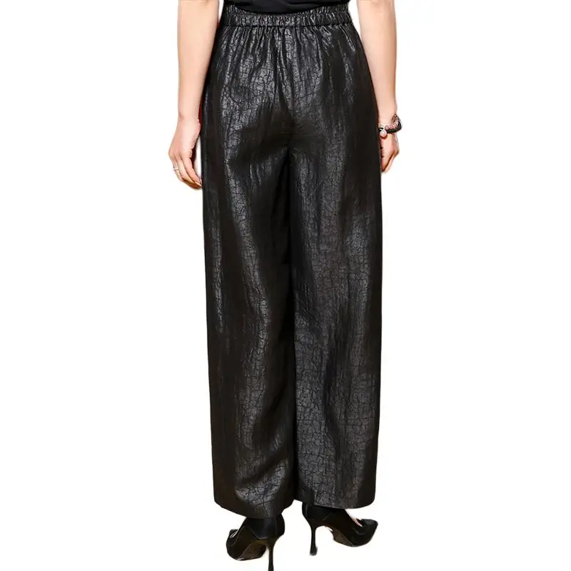 Yi Mengyuan Silk Casual Pants Women's Black-1