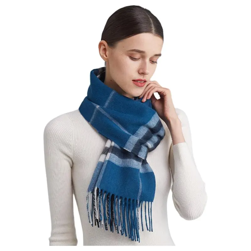 H YXIANG Cashmere Knit Scarves Women's-15
