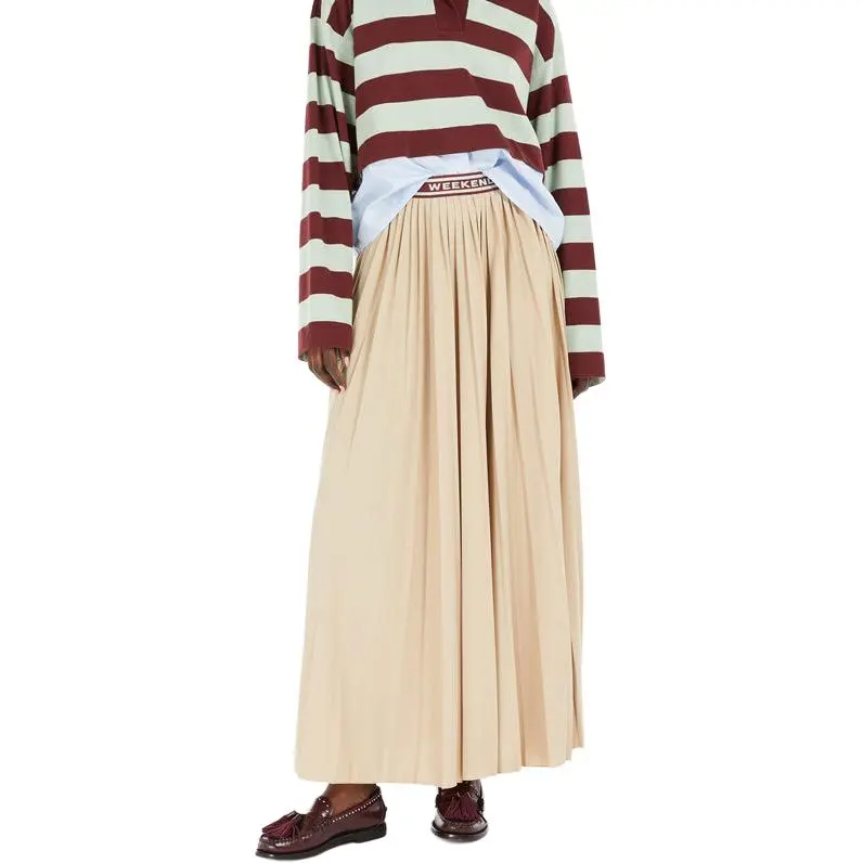 WEEKEND MaxMara Bleu Pleated Skirt-3