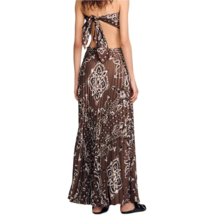 Sandro Pleated Maxi Skirt-2
