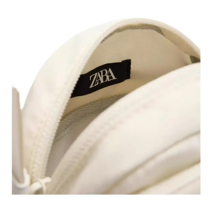 ZARA Polyester Shoulder Bag, Crossbody Bag Men's Gray White-3