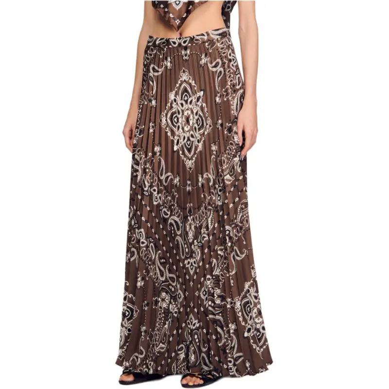 Sandro Pleated Maxi Skirt-4