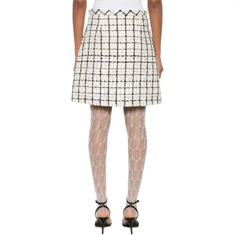 Valentino Checked Tweed Mini Skirt-4