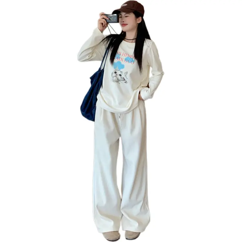 GOSO Drop Shoulder Sleeve T Shirt Women's Sky Cat-2