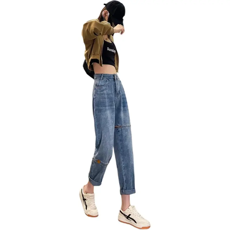 Mu Xiao Xin Jeans Women's Vintage Blue-5