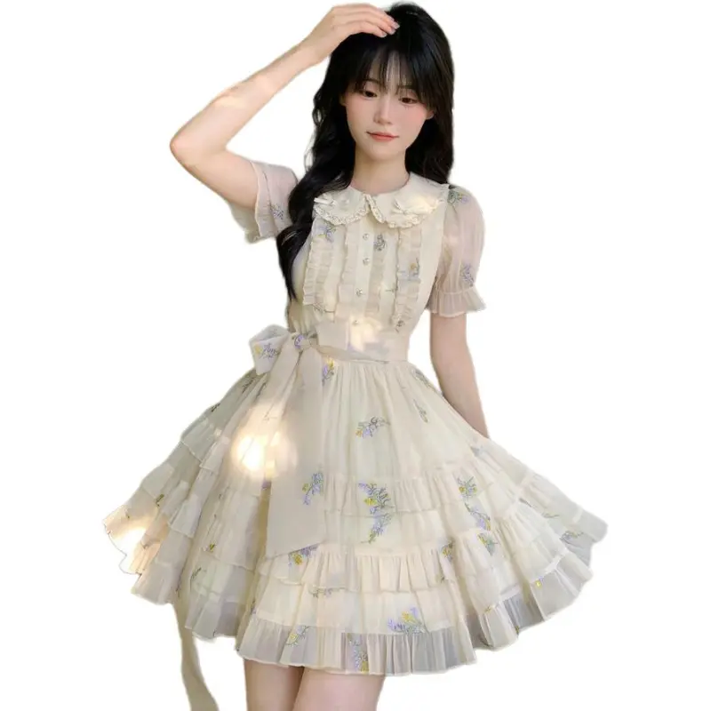 Mu Xiao Xin Short Sleeved Dress Women's-3