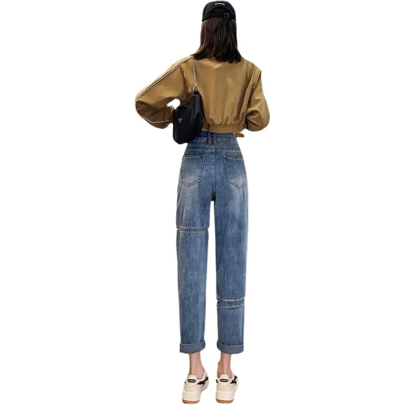 Mu Xiao Xin Jeans Women's Vintage Blue-2