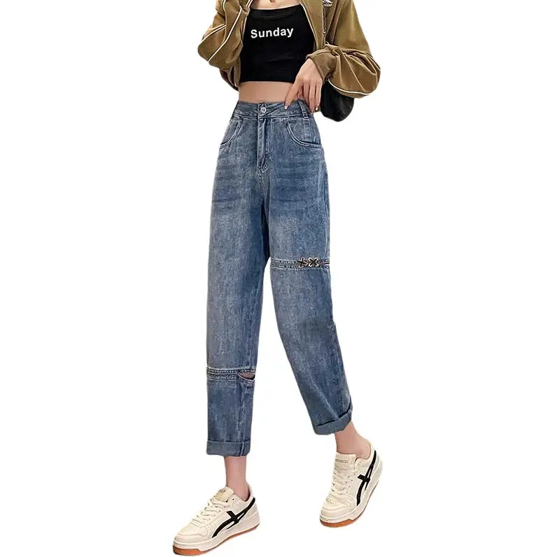 Mu Xiao Xin Jeans Women's Vintage Blue-3
