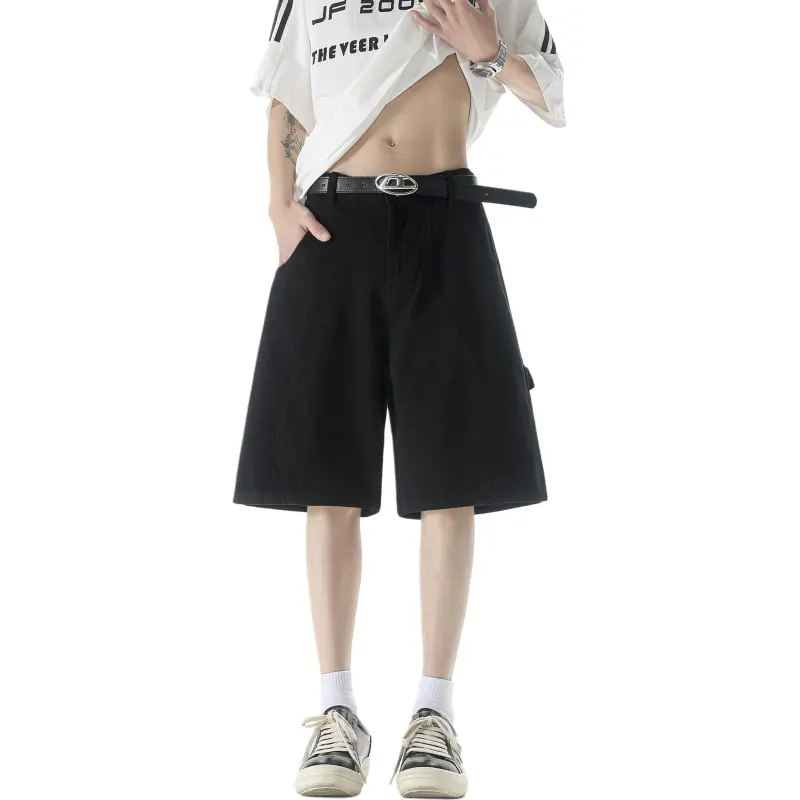 PAINT STAIN Denim Shorts Unisex-13