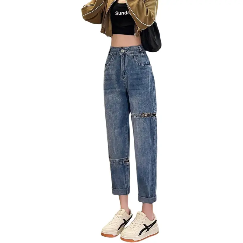 Mu Xiao Xin Jeans Women's Vintage Blue-4