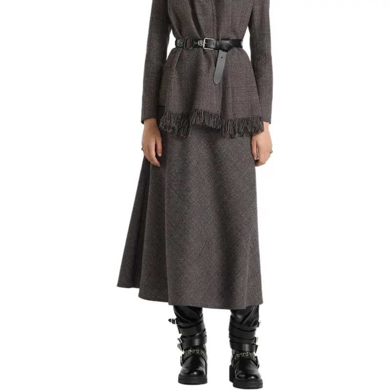 DIOR FW24 Casual Long Skirts Women's Gray-4