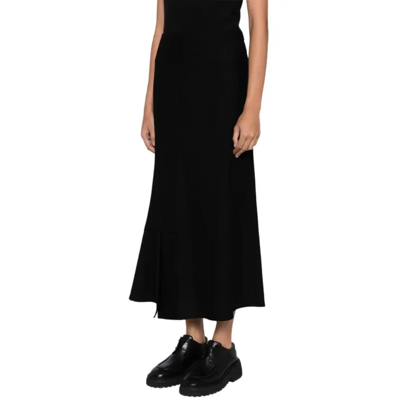 Yohji Yamamoto Milling Serge Flared Midi Skirt-3