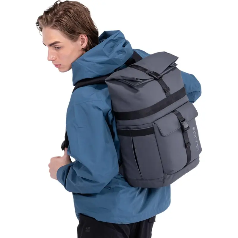 KINGSONS Polyester Backpack Large Size Unisex Gray-2