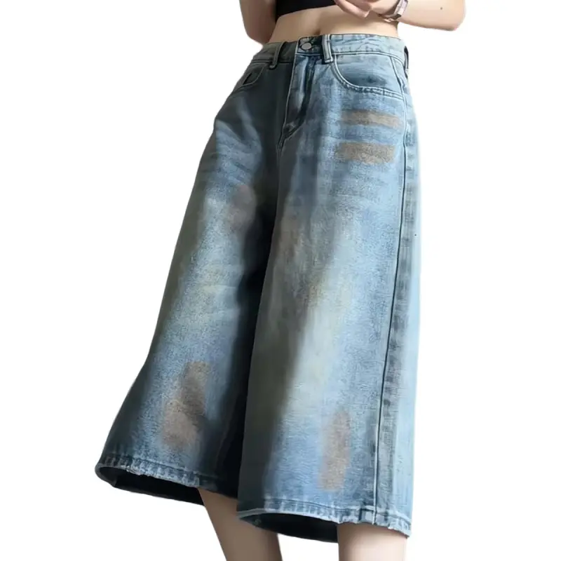 Anyveiw Denim Shorts Unisex Washed Color-4