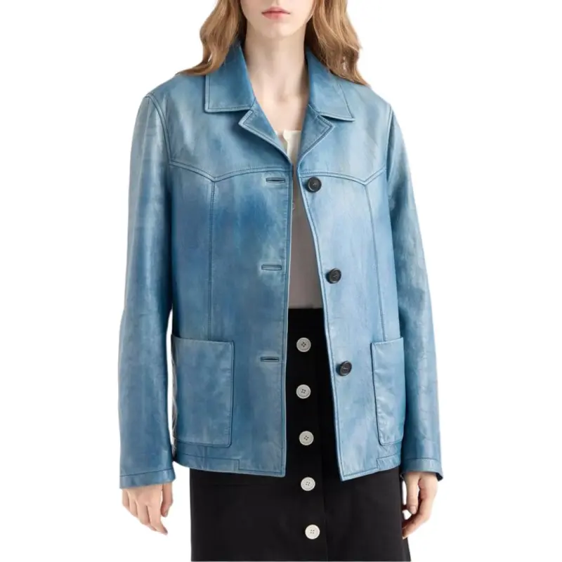 PRADA Washed Leather Jacket-1
