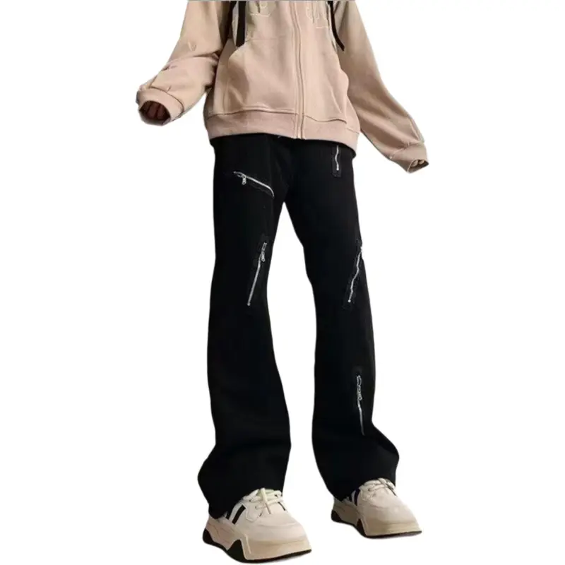 BENGEN Jeans Unisex Hip Hop Black-3