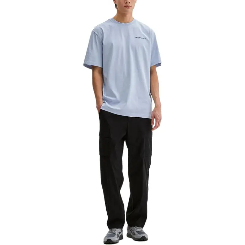 New Balance FROZENSEMI OVER FIT T Shirt Men's Light Blue-3