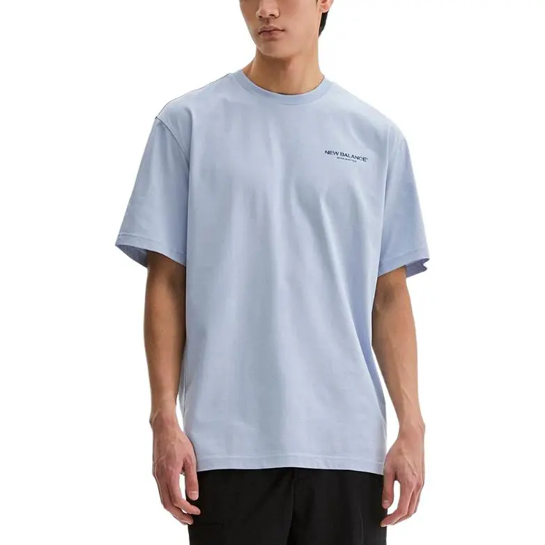 New Balance FROZENSEMI OVER FIT T Shirt Men's Light Blue-2