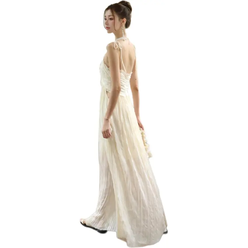 MADALLO Slip Dress Women's Light Beige Apricot-2
