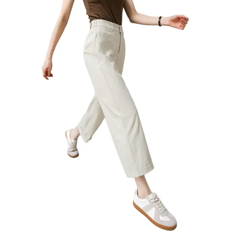 Weixi Casual Pants Women's Cream Apricot-7