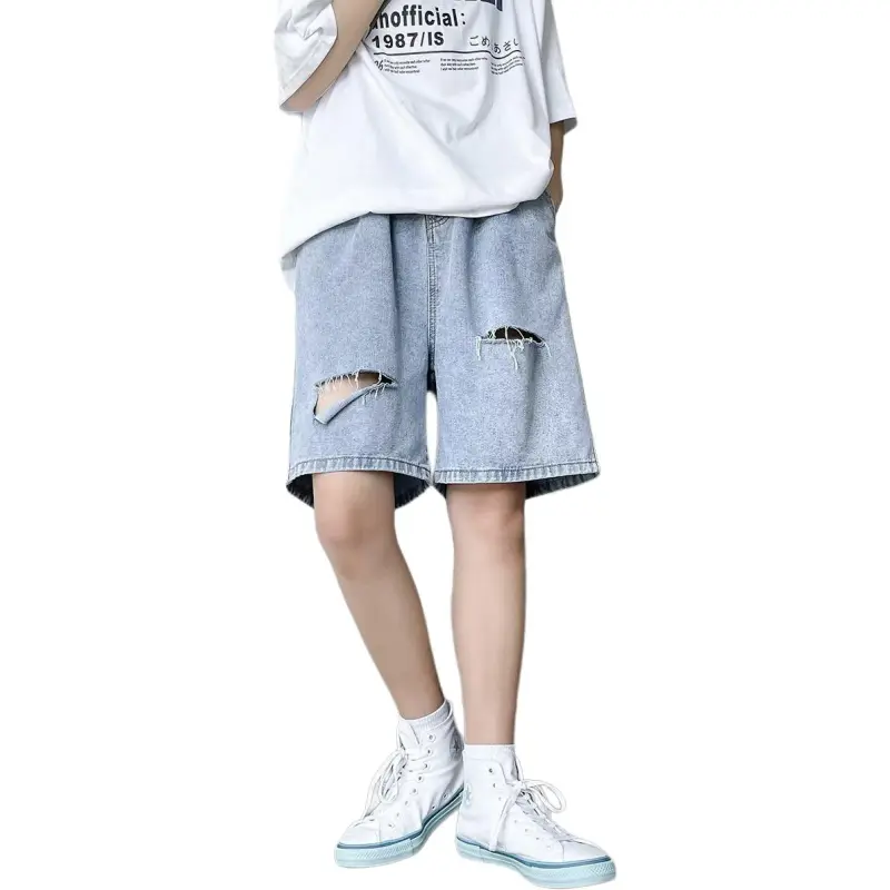 CORNILOT Denim Shorts Unisex Light Blue-1