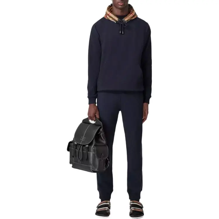 Burberry Check Hood Cotton Hoodie-1