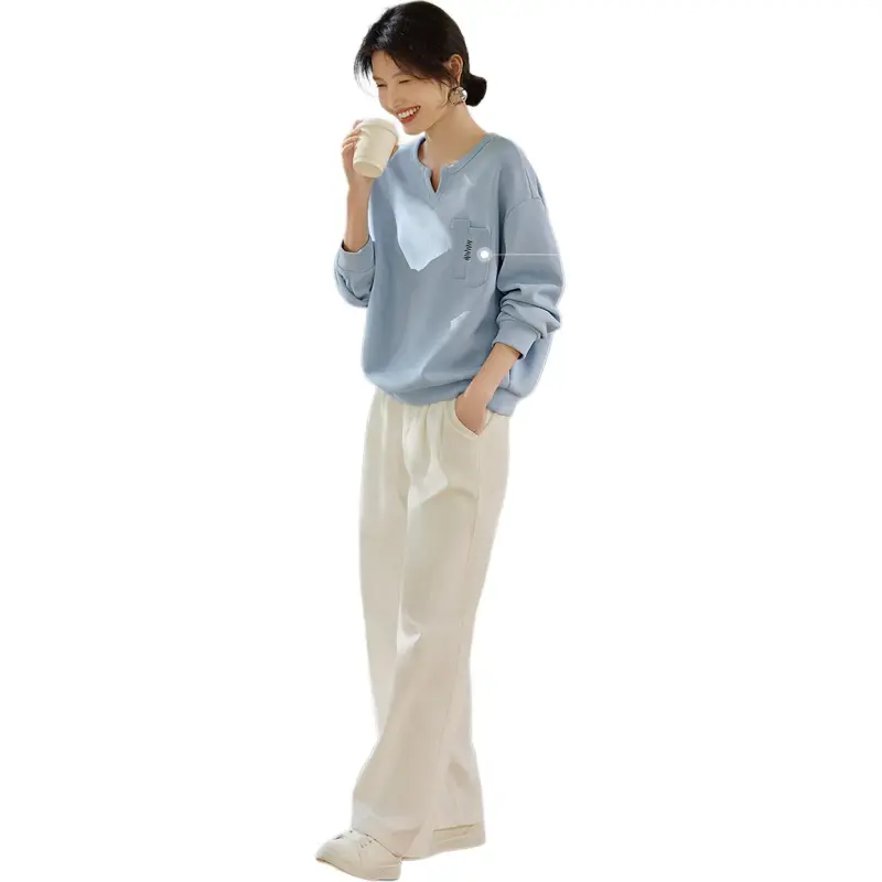 XWI Sweatshirt Women's Light Gray Blue-2