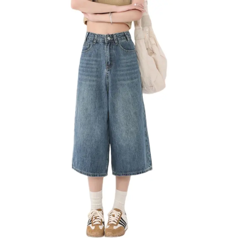 Weixi Denim Shorts Women's Nostalgic Blue-4